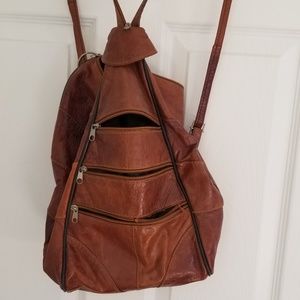 Leather backpack
